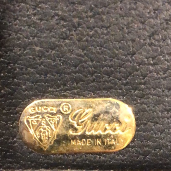 GUCCI GG Monogram Navy Blue Leather Coated Canvas Long Bifold Wallet Vintage - Picture 13 of 17